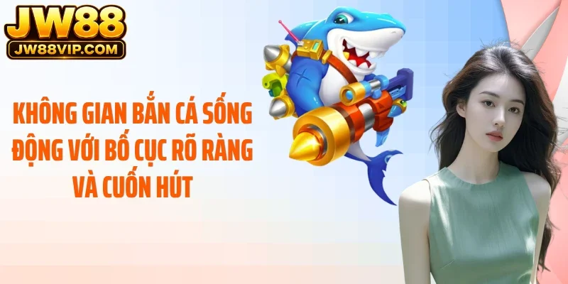 Không gian bắn cá sống động với bố cục rõ ràng và cuốn hút